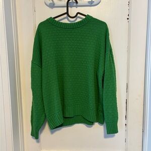 Simons Twik Waffle-Knit Boxy Sweater – Leprechaun Green – Size L